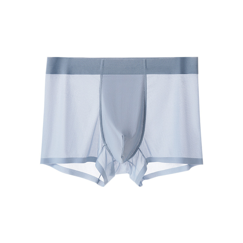 Muške ljetne bokserice s prozračnom mrežom, antibakterijske, brzo sušeće, Ice Silk tkanina