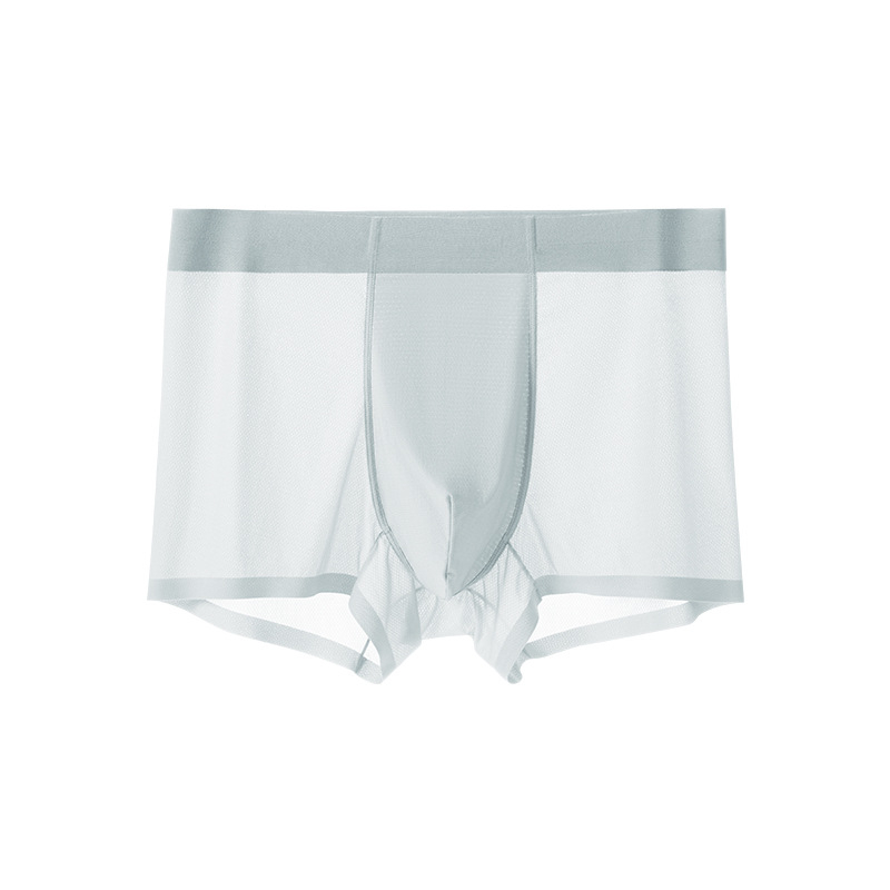 Muške ljetne bokserice s prozračnom mrežom, antibakterijske, brzo sušeće, Ice Silk tkanina