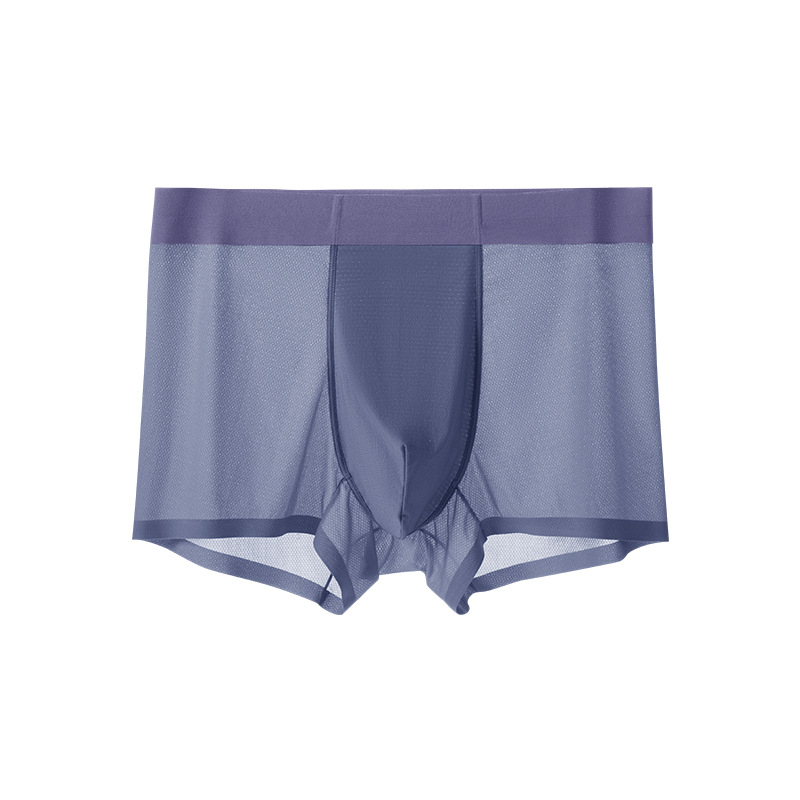 Muške ljetne bokserice s prozračnom mrežom, antibakterijske, brzo sušeće, Ice Silk tkanina