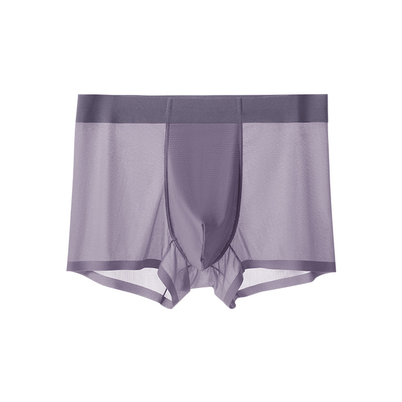 Muške ljetne bokserice s prozračnom mrežom, antibakterijske, brzo sušeće, Ice Silk tkanina
