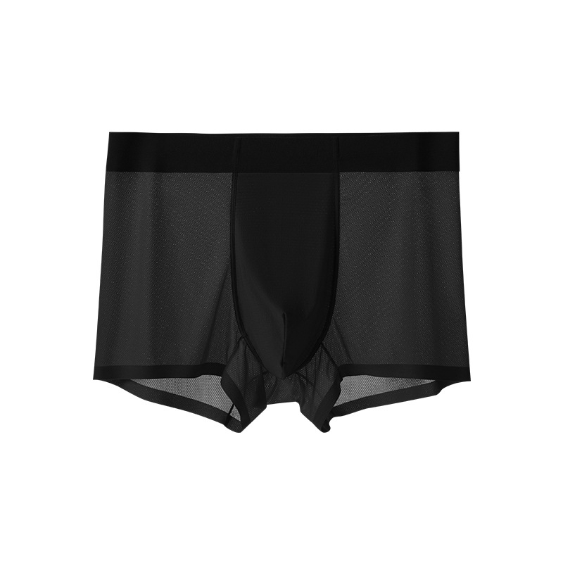 Muške ljetne bokserice s prozračnom mrežom, antibakterijske, brzo sušeće, Ice Silk tkanina