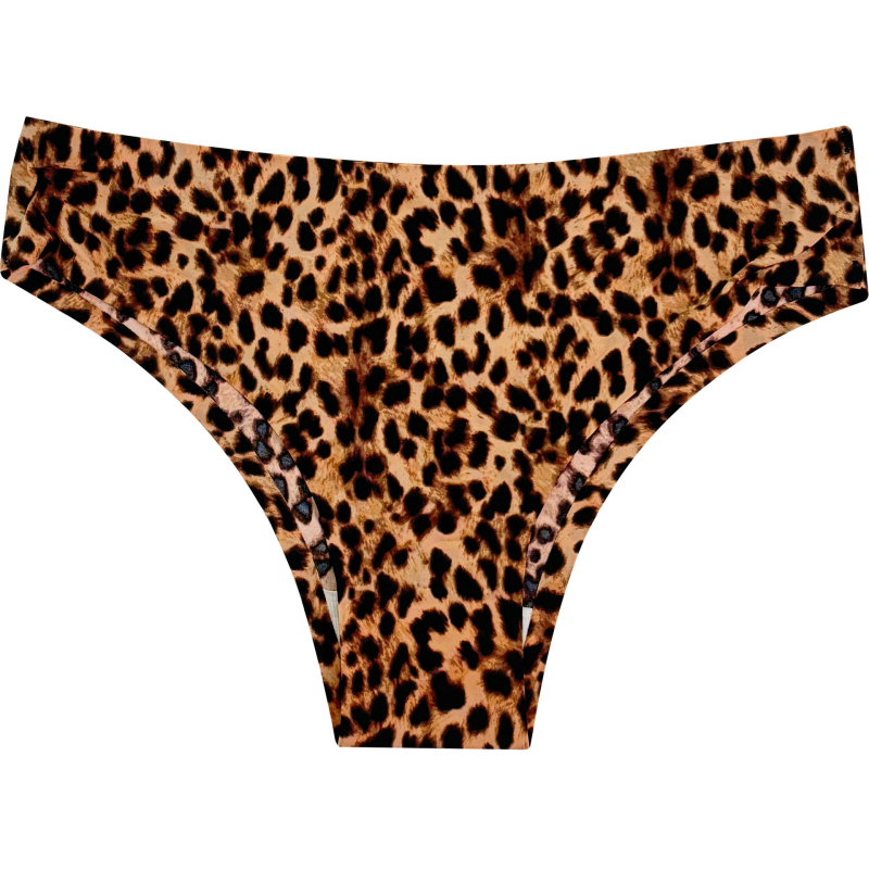 K5501 bezšivne ženske gaćice od Ice Silk, niski pojas, leopard uzorak, sportski trokutasti dizajn