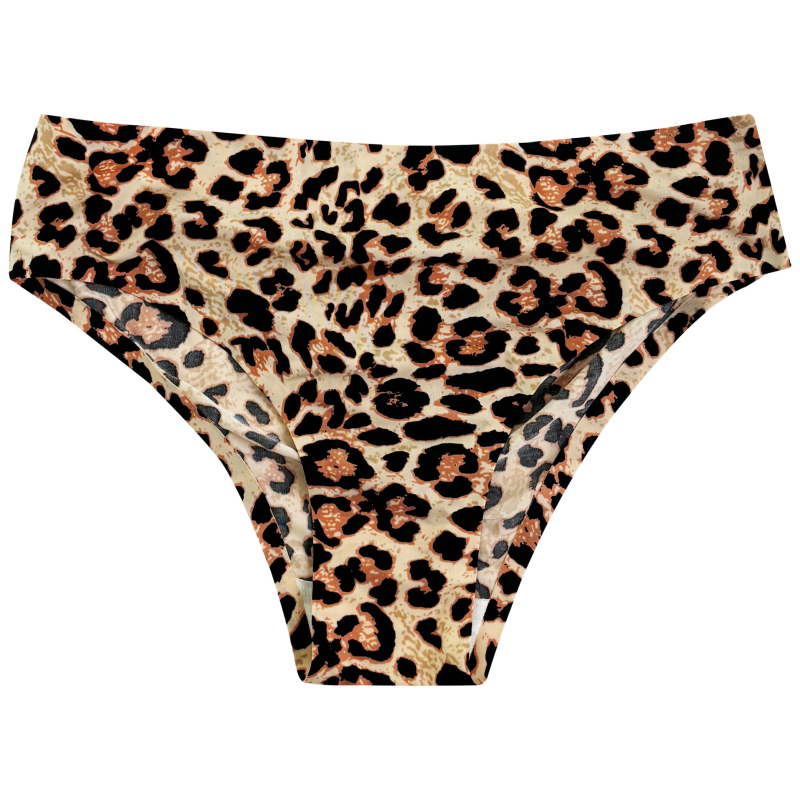 K5501 bezšivne ženske gaćice od Ice Silk, niski pojas, leopard uzorak, sportski trokutasti dizajn
