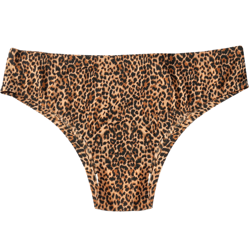 K5501 bezšivne ženske gaćice od Ice Silk, niski pojas, leopard uzorak, sportski trokutasti dizajn