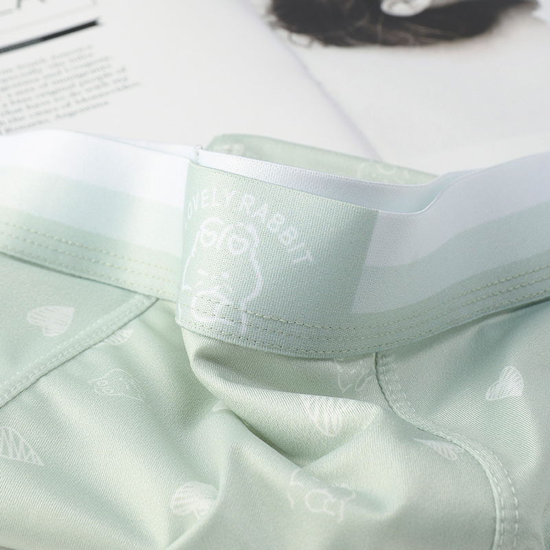 Qiao Zhili muške boxerice od Ice Silk, prozračne, tanke, nježne prema koži, geometrijski uzorak, srednji pojas