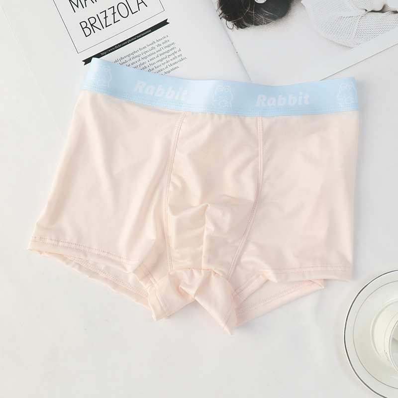 Qiao Zhili muške boxerice od Ice Silk, prozračne, tanke, nježne prema koži, geometrijski uzorak, srednji pojas