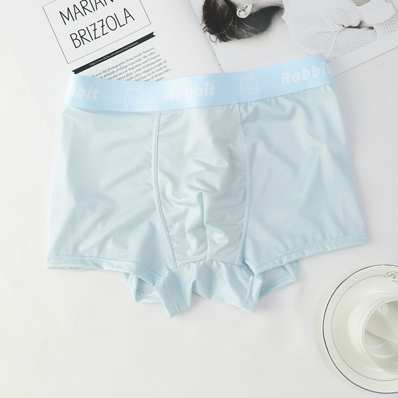 Qiao Zhili muške boxerice od Ice Silk, prozračne, tanke, nježne prema koži, geometrijski uzorak, srednji pojas