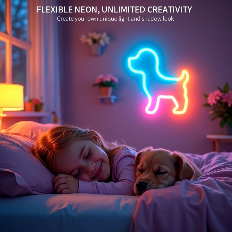 Körkörös hálós mintázatú LED-szalag, 360° RGB világítással, vízálló, rugalmas neon-szerű kötött vezeték-nyomvonal formában