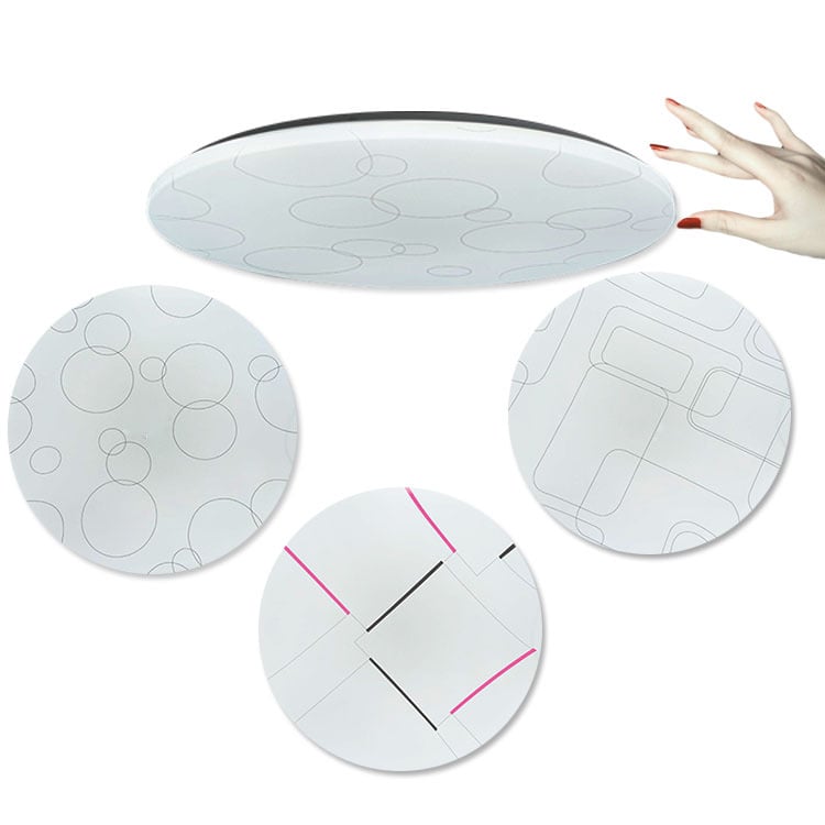 LED plafonjera s kućištem i akrilnim kružnim abažurom, modernan minimalistički stil, za spavaću sobu