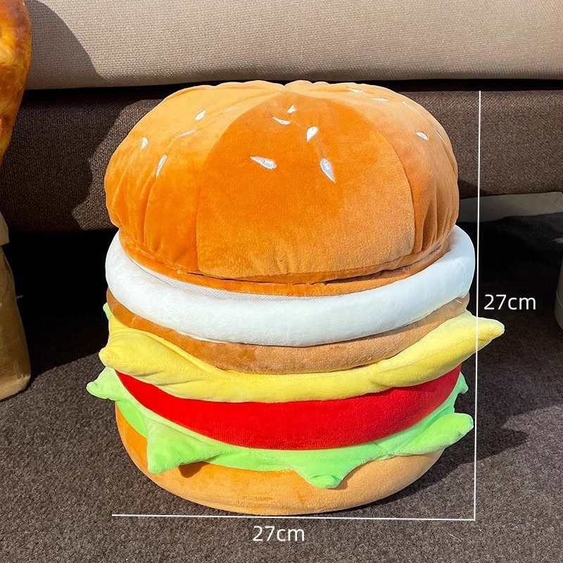 Hamburger tabure za pohranu, kompaktno platneno sjedište, višenamjenski komad namještaja za spavaću sobu ili dnevni boravak, kapacitet 12 L