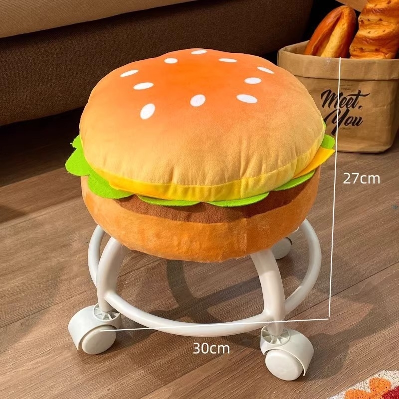 Hamburger tabure za pohranu, kompaktno platneno sjedište, višenamjenski komad namještaja za spavaću sobu ili dnevni boravak, kapacitet 12 L