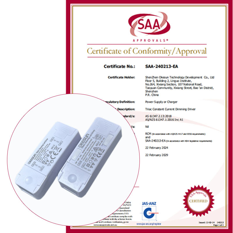 SAA-certificirani LED upravljač s Triac dimiranjem, izolirani, vanjsko kućište, 3–15W