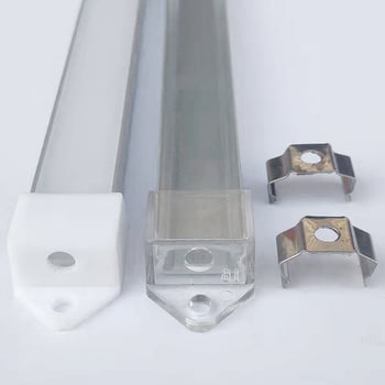 LED алуминиев U-образен корпус за LED лентово осветление, вътрешен монтаж, размери 1000×13×7 мм, алуминий 6063