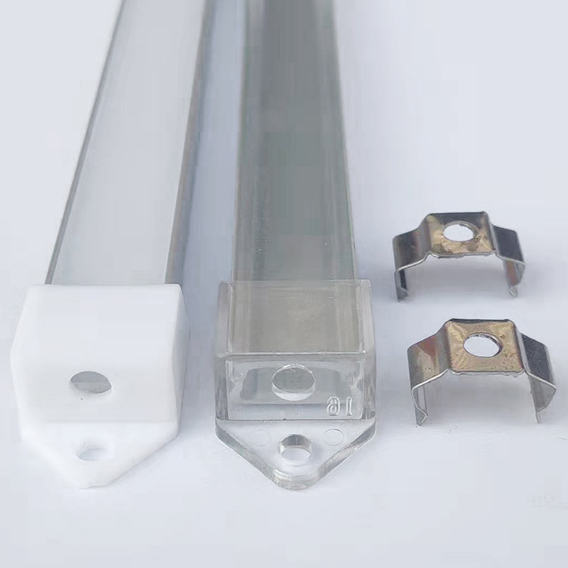LED алуминиев U-образен корпус за LED лентово осветление, вътрешен монтаж, размери 1000×13×7 мм, алуминий 6063