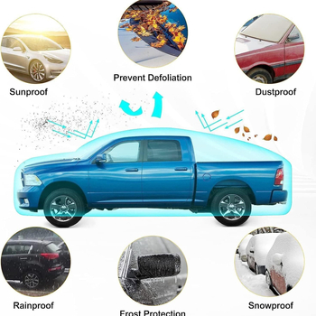 Κάλυμμα αυτοκινήτου για pickup, τεσσάρων εποχών, αδιάβροχο, προστασία από σκόνη και χιόνι, Oxford ύφασμα, 190T πολυεστερική ταφτέτα