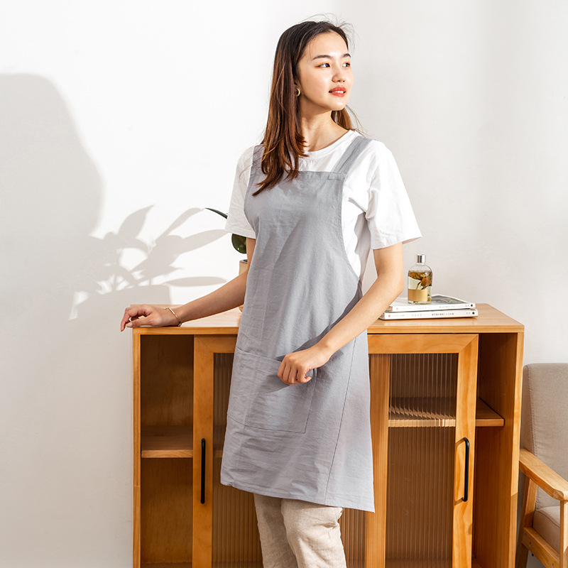 Japanski stil, jednobojna pregača od 100% pamuka, minimalistička tekstura, unisex, zaštita od prašine za kućnu upotrebu.
