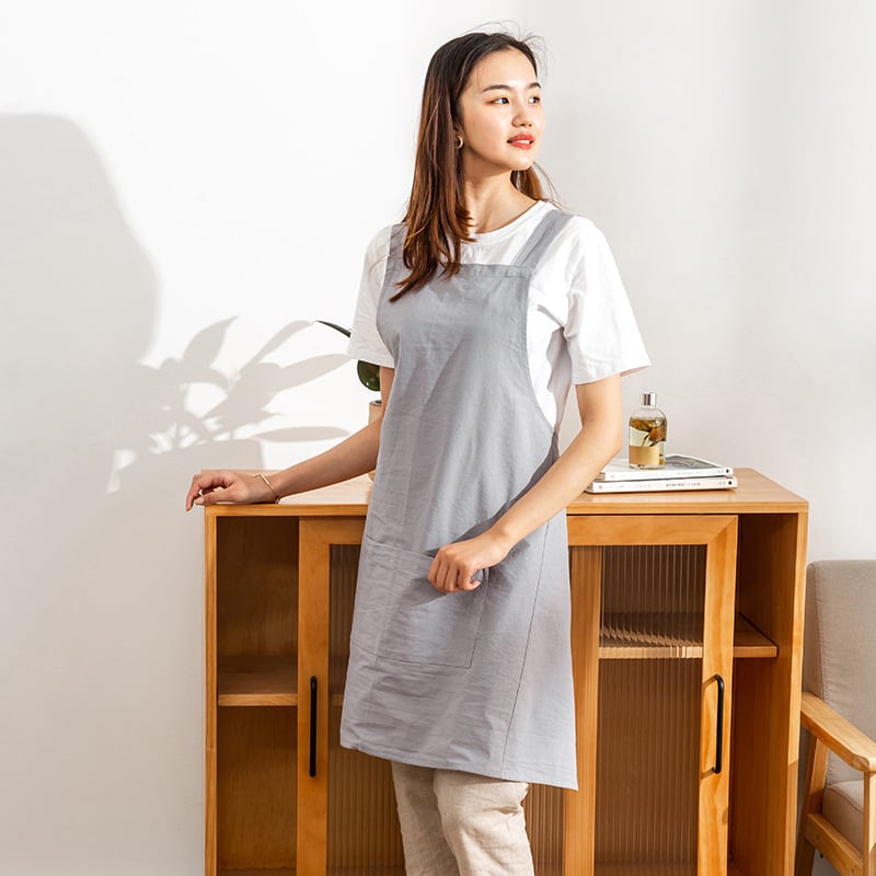 Japanski stil, jednobojna pregača od 100% pamuka, minimalistička tekstura, unisex, zaštita od prašine za kućnu upotrebu.