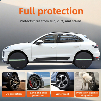 Univerzálny kryt pneumatiky pre auto/RV, proti dažďu a prachu, reflexná páska, kryt rezervnej pneumatiky