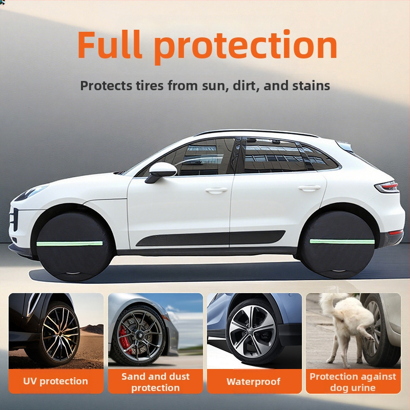 Univerzálny kryt pneumatiky pre auto/RV, proti dažďu a prachu, reflexná páska, kryt rezervnej pneumatiky
