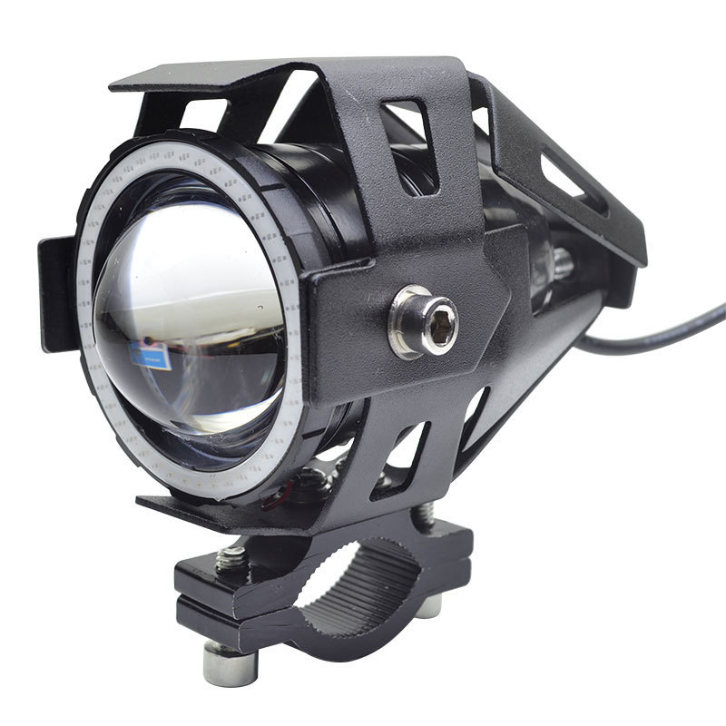 Motorkerékpár LED első fényszóró, U7 Laser Cannon, vízálló 12V, segédfény stroboszkóp hatással