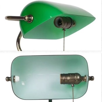 Zeleni stakleni abažur za bankarsku lampu, vintage šangajski stil