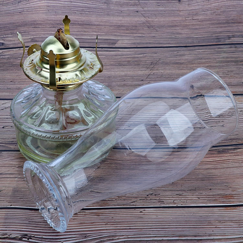Stakleni abažur za kerosinsku lampu, retro stil, reljefni uzorak, borosilikatno staklo, vanjski otporan na vjetar