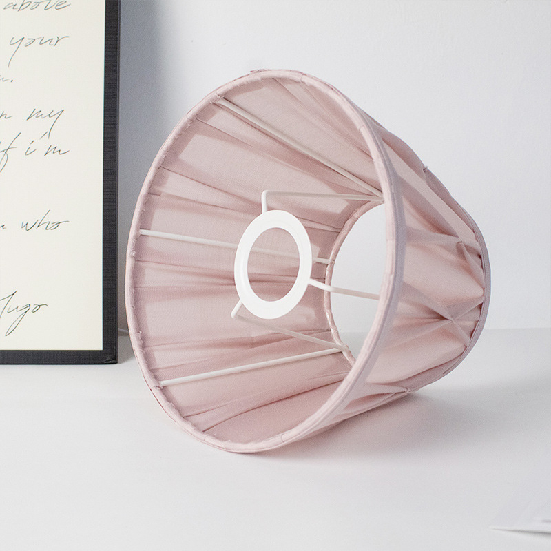 Tekstilni abažur za stolnu lampu, imitacija svile, LF-CL-004, dimenzije 20 x 13.4 x 15.3 cm, boja ružičasta/plava, pogodna za spavaću sobu, dnevnu sobu i radnu sobu