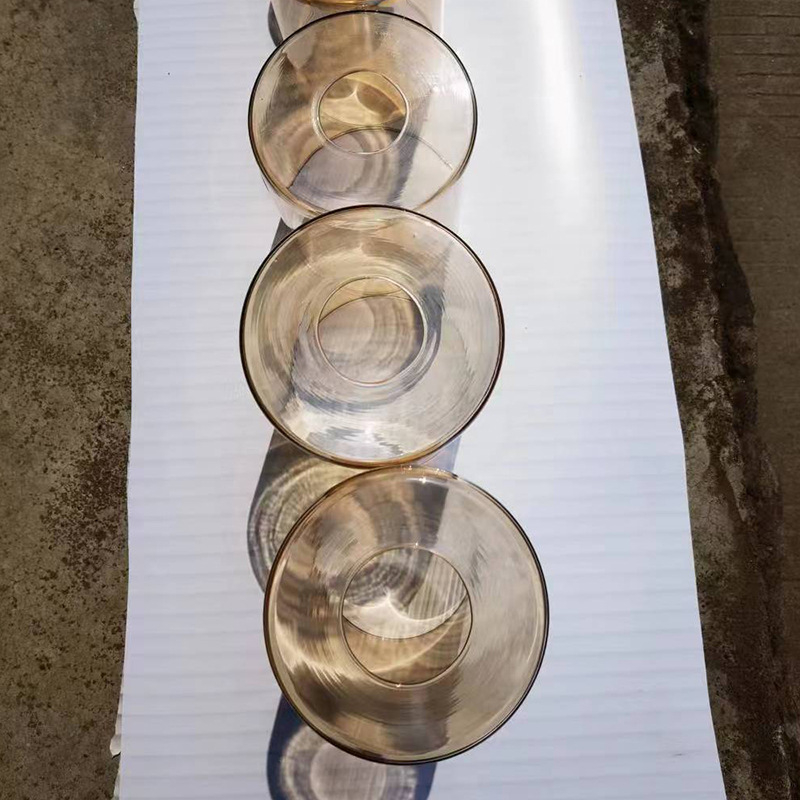 Nova europskog stila stakleni abažur, cilindrični stakleni abažur, elektroplirani jantar završetak, dodatak za abažur stolne lampe