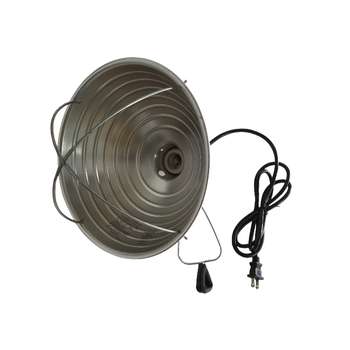 Aluminijsko sjenilo lampe, promjera 10,5 inča, srebrne boje, s izloženim kabelom duljine 1,8 m, prema američkoj normi, za lampe za uzgajanje pilića i studio.
