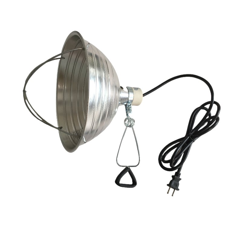 Aluminijsko sjenilo lampe, promjera 10,5 inča, srebrne boje, s izloženim kabelom duljine 1,8 m, prema američkoj normi, za lampe za uzgajanje pilića i studio.
