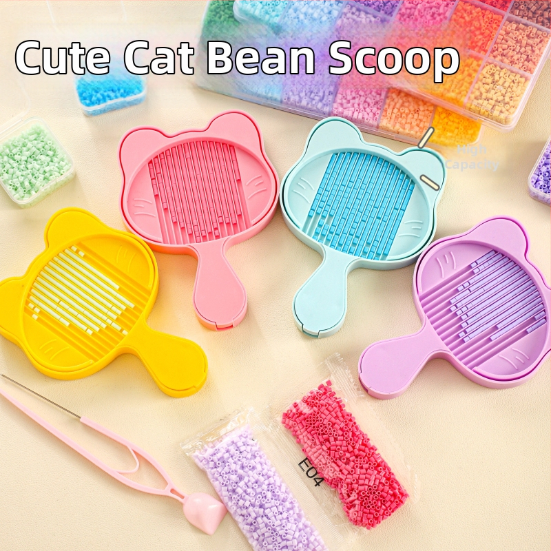 Set Pintoo Meow Meow pentru tavă de mărgele, cu stilou pentru mărgele, linguriță pentru mărgele și unealtă de depozitare de 2,6 mm
