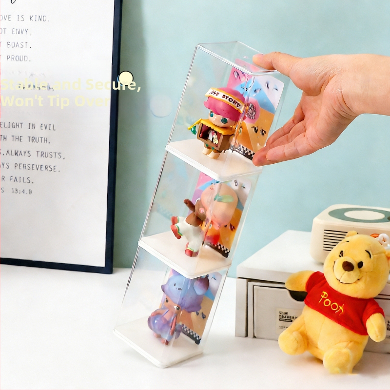 Prozirna akrilna kutija za izlaganje za blind-box kutije i figurice s poklopcem, skladišna kutija za lutkice