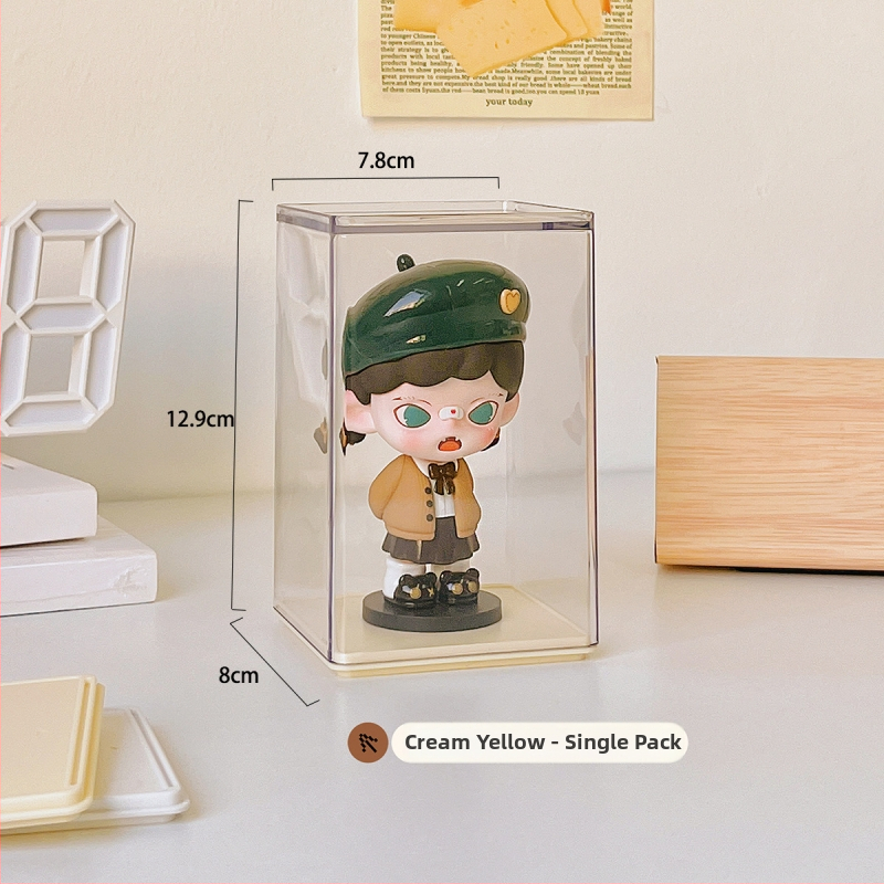 Prozirna akrilna kutija za izlaganje jedne figurice Blind Box, Bubble Mart stil, otporna na prašinu