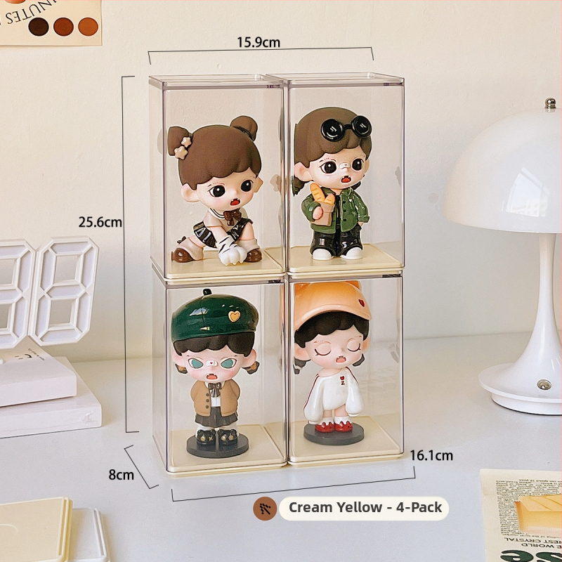 Prozirna akrilna kutija za izlaganje jedne figurice Blind Box, Bubble Mart stil, otporna na prašinu