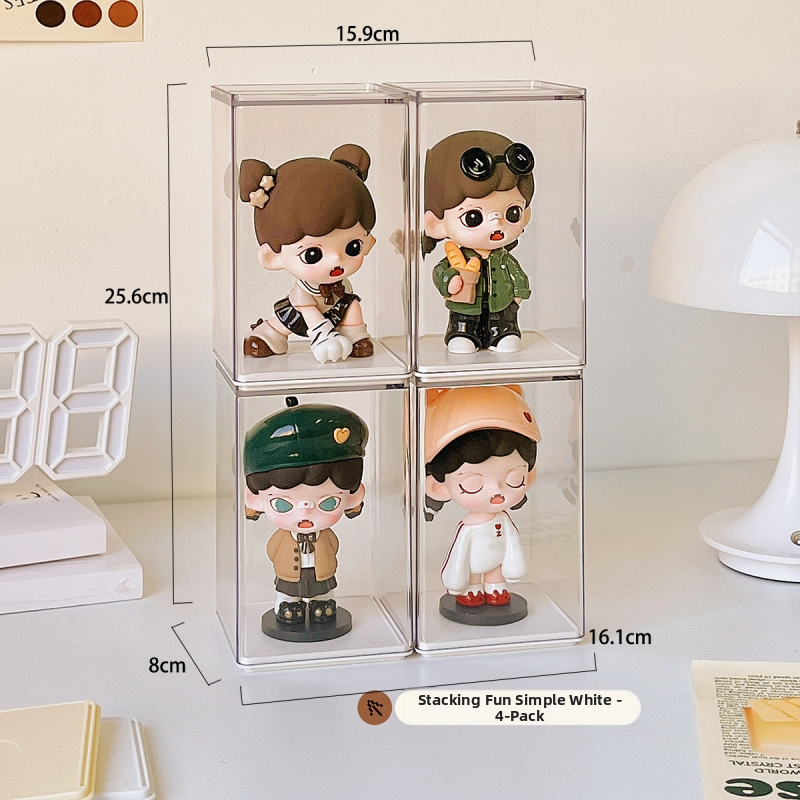Prozirna akrilna kutija za izlaganje jedne figurice Blind Box, Bubble Mart stil, otporna na prašinu