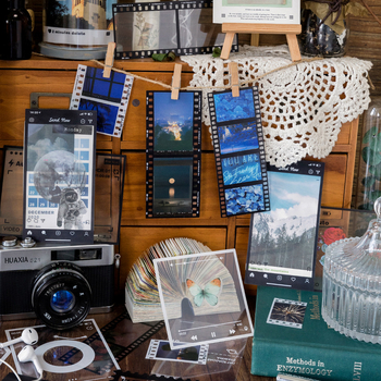 Sugar Poem PET αυτοκόλλητα – σειρά Frame Museum, ρετρό φιλμ διακοσμητικά για ημερολόγιο, αυτοκόλλητα βάσης, 6 σχέδια
