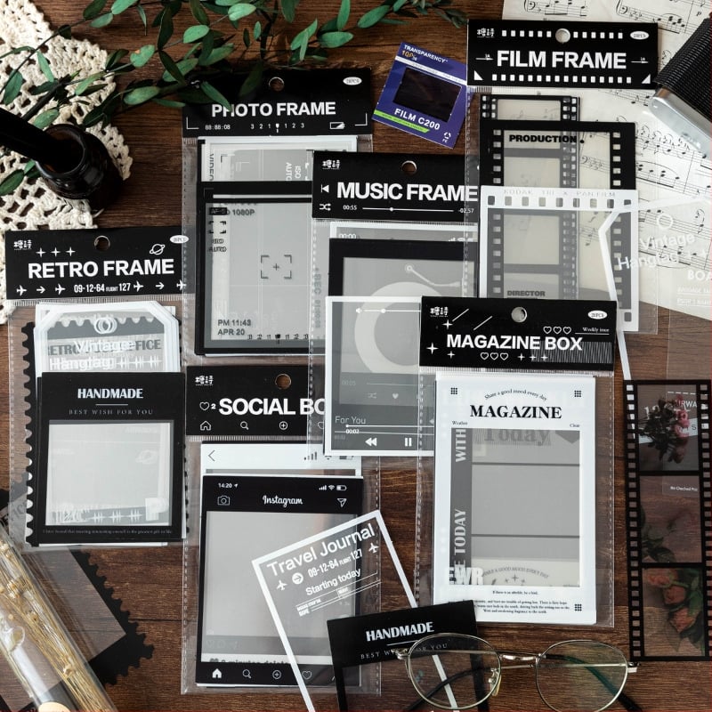 Sugar Poem PET αυτοκόλλητα – σειρά Frame Museum, ρετρό φιλμ διακοσμητικά για ημερολόγιο, αυτοκόλλητα βάσης, 6 σχέδια