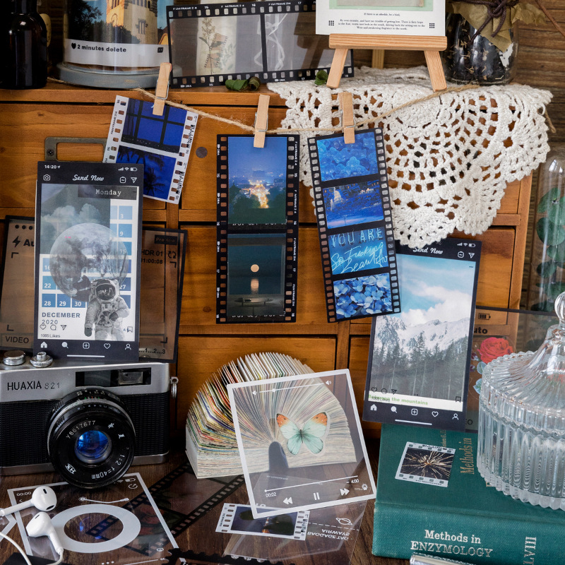 Sugar Poem PET αυτοκόλλητα – σειρά Frame Museum, ρετρό φιλμ διακοσμητικά για ημερολόγιο, αυτοκόλλητα βάσης, 6 σχέδια