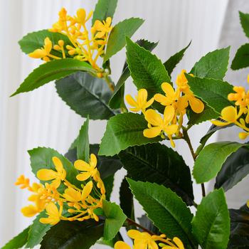 Jedna grana umjetnog lišća Osmanthus za kućnu dekoraciju