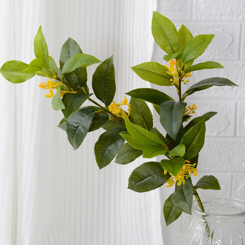Jedna grana umjetnog lišća Osmanthus za kućnu dekoraciju