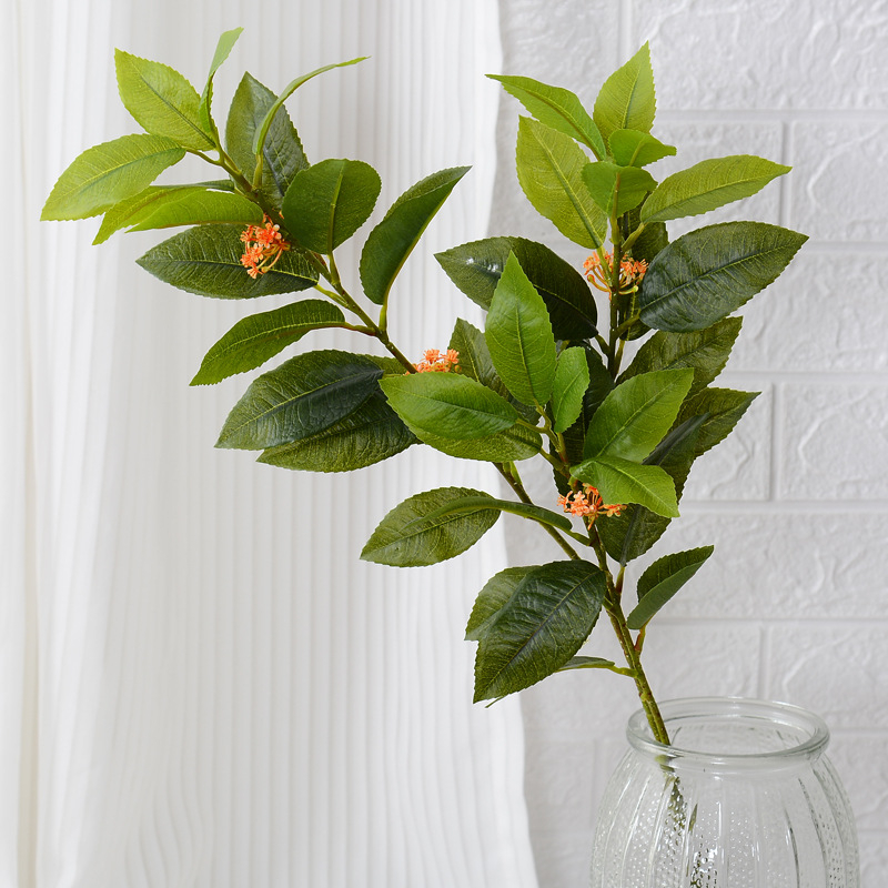 Jedna grana umjetnog lišća Osmanthus za kućnu dekoraciju