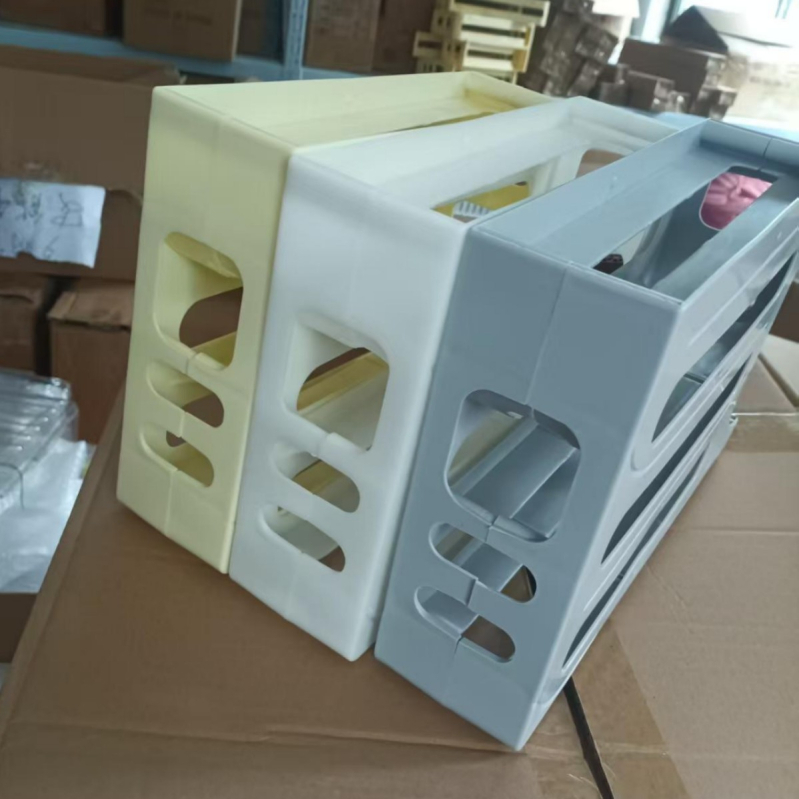 Spremnik za jaja s kliznim dizajnom za bočne vrata hladnjaka, dvostruki automatski valjak za jaja, kuhinjski pult, organizator za jaja
