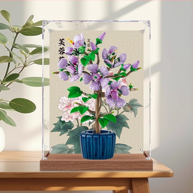 Akrilna kutija za izlaganje Hibiscus Bouquet, serija za LEGO 10372 – kutija za zaštitu od prašine i pohranu figurica