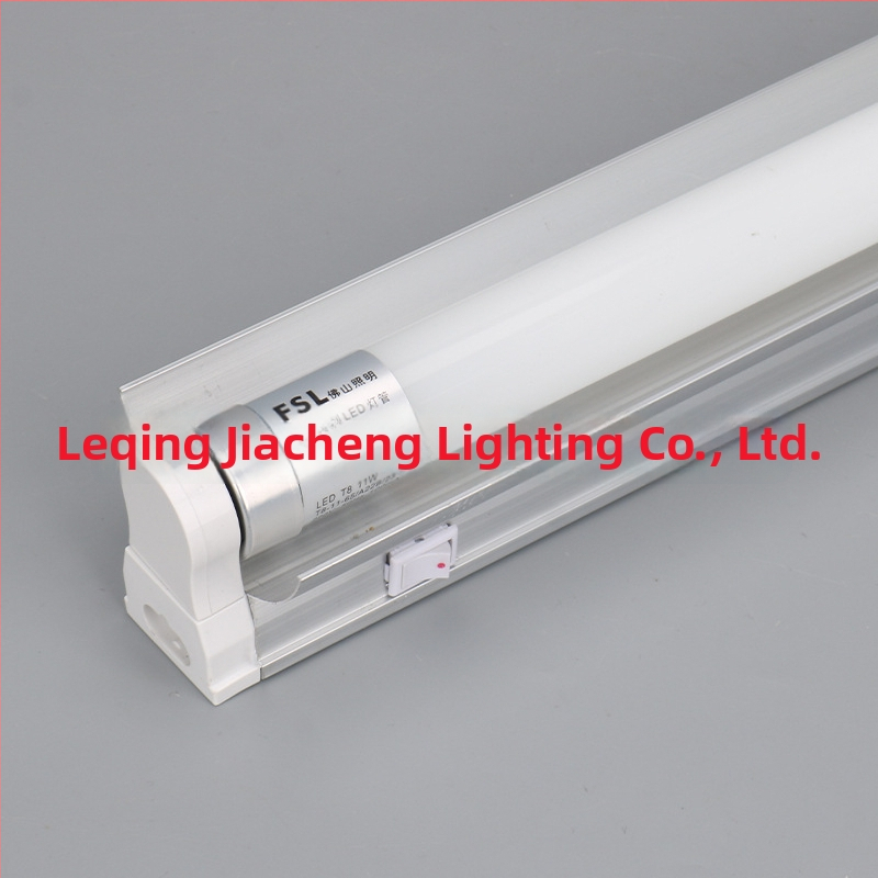 T8 LED флуоресцентна тръба със рефлектор, T5 скоба, капак и превключвател, дължина 1,2 m, пълен комплект