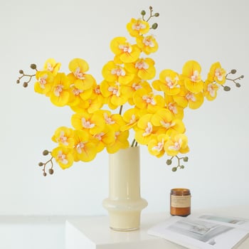 Phalaenopsis umjetni cvijet s mekanim dodirom, elegantna dekoracija za dnevni boravak, za stol za kavu i televizijski ormarić