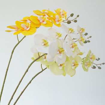 Phalaenopsis umjetni cvijet s mekanim dodirom, elegantna dekoracija za dnevni boravak, za stol za kavu i televizijski ormarić