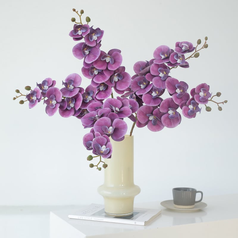Phalaenopsis umjetni cvijet s mekanim dodirom, elegantna dekoracija za dnevni boravak, za stol za kavu i televizijski ormarić