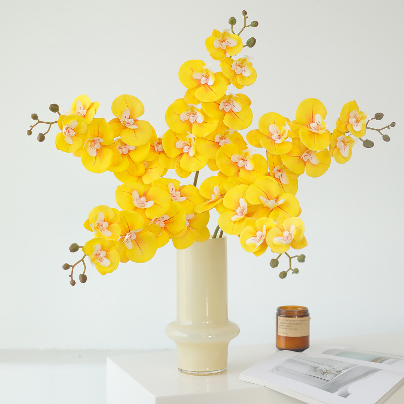 Phalaenopsis umjetni cvijet s mekanim dodirom, elegantna dekoracija za dnevni boravak, za stol za kavu i televizijski ormarić