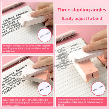 Huachi 360-stupnjeva rotirajući spenjač, prijenosni za učenike i ured, srednje veličine, model No. 12, spaja do 25 listova