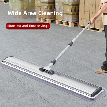 Plošni mop od aluminijskog legura s mikrofiberom, Velcro tipom, za mokro čišćenje velikih površina.